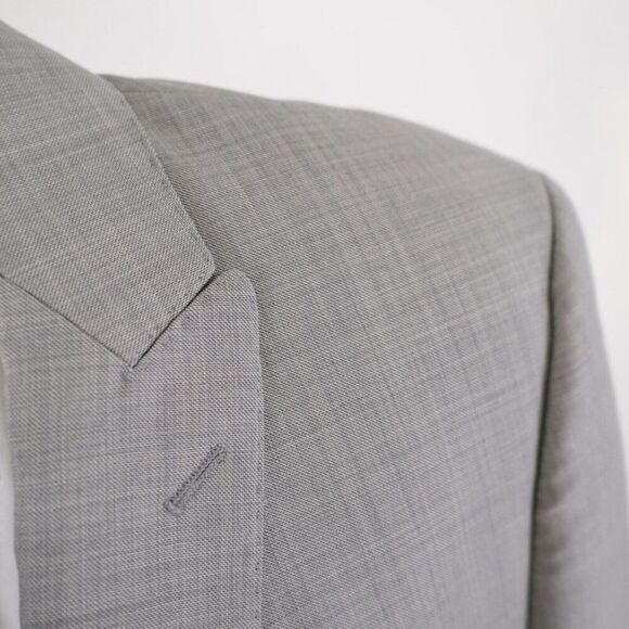 Tallia Wool Gray Sharkskin Peak Lapel 2 Button Blazer 40R /‎ Slim 42R - Picture 2 of 13